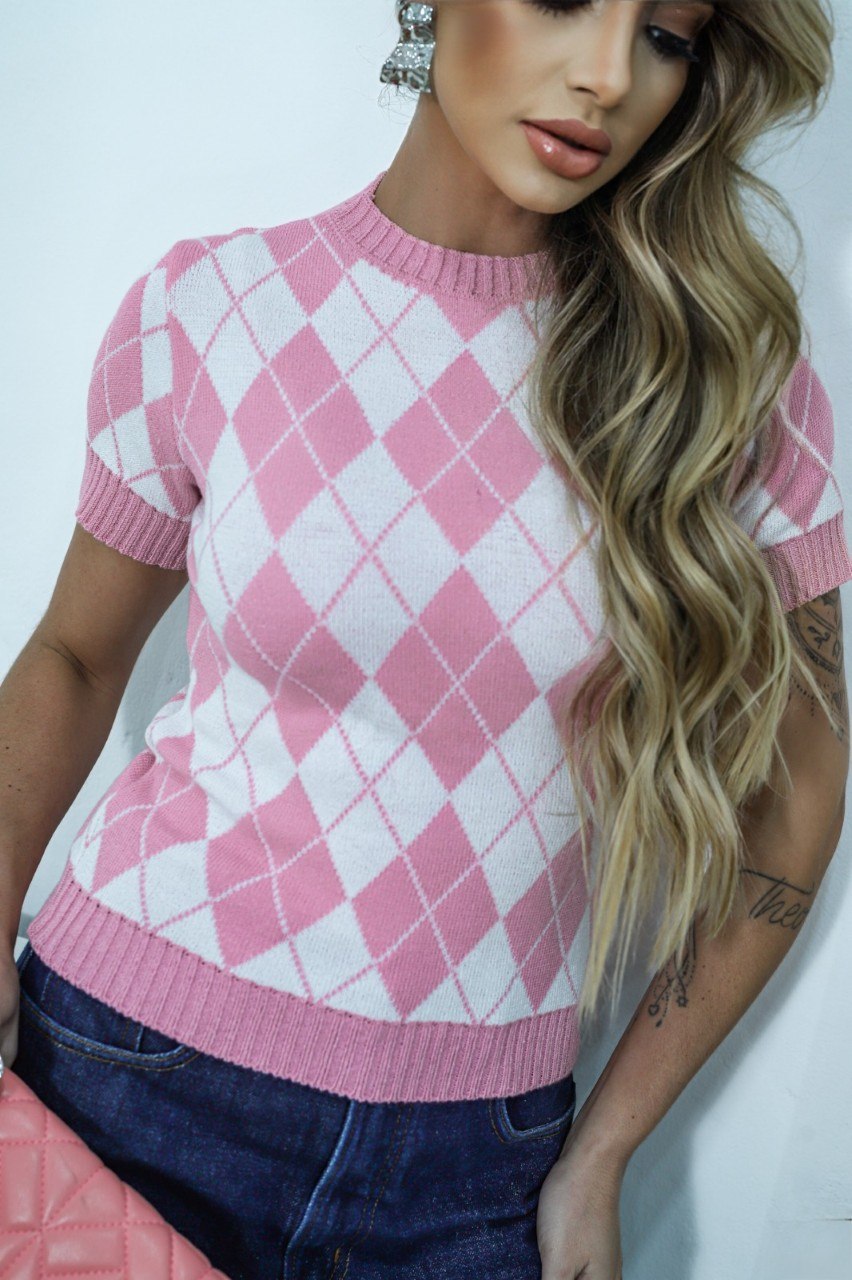 Blusa Feminina em Modal Jacquard Argyle